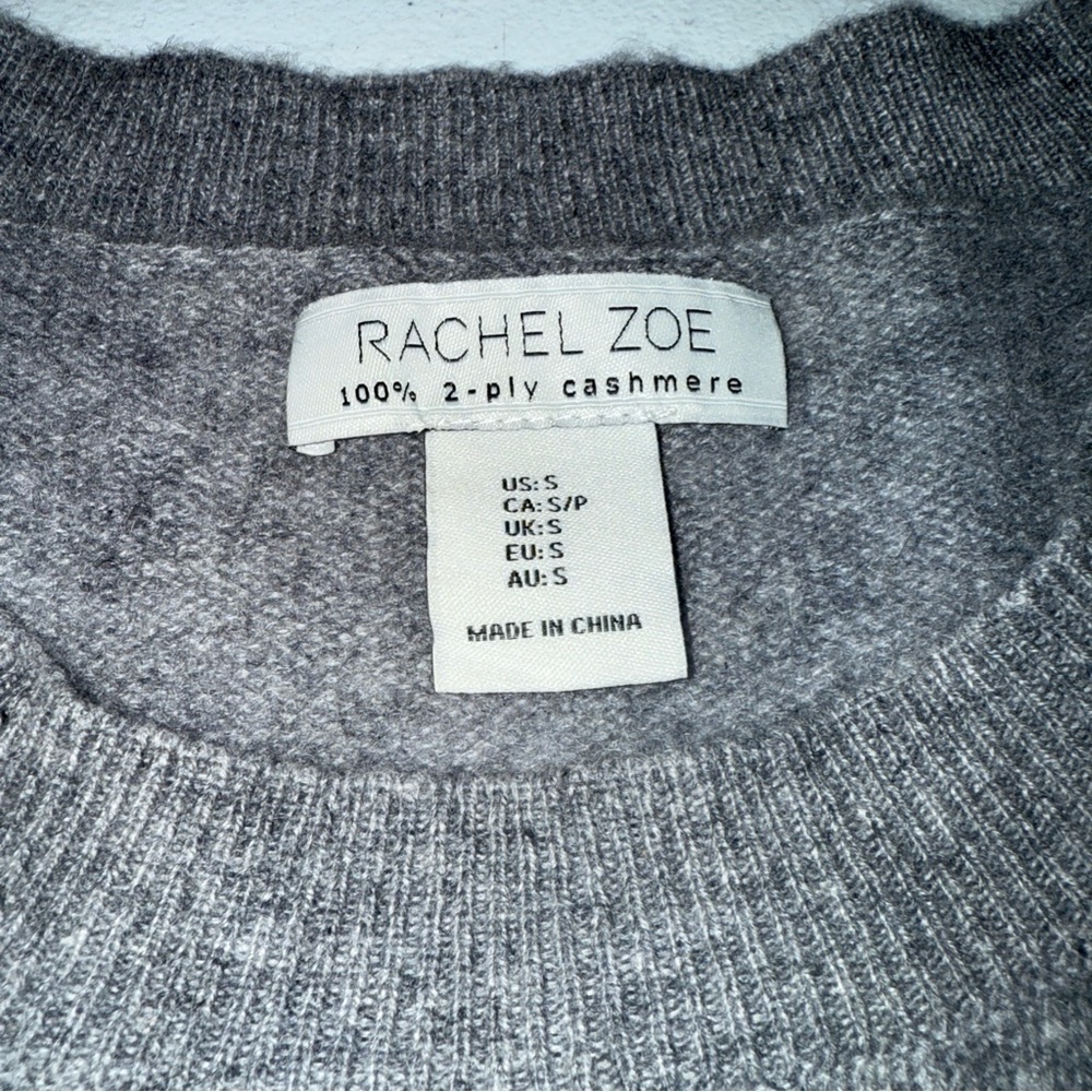 Rachel Zoe Women Long Sleeves 100% 2Ply Cashmere Luxury Sweater Size Small Gray - Picture 2 of 8